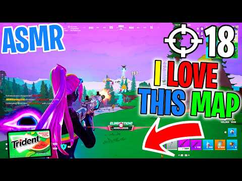ASMR Gaming 😴 Fortnite Love the Simpsons Map! Gum Chewing 🎮🎧 Controller Sounds + Whispering 💤