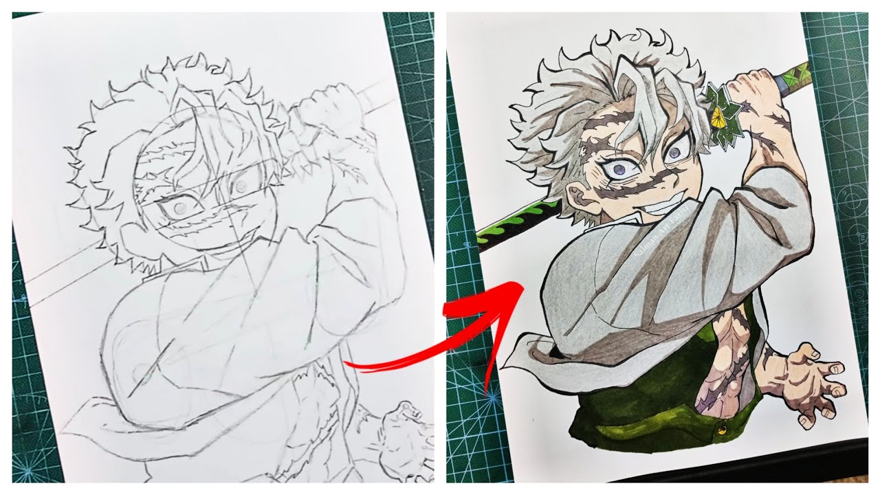 Cara Menggambar Sanemi Shinazugawa[ Demon slayer ] - Kimetsu no yaiba ...