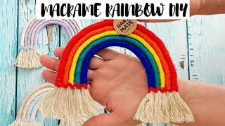 Macrame Rainbow Wall Hanging DIY Tutorial