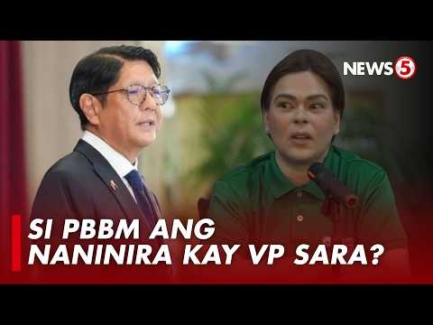 VP Sara, itinuro si Pres. Bongbong Marcos na nasa likod ng paninira sa kanya