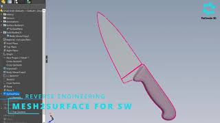 Knife 3D Scan Reverse Engineering using ZEISS INSPECT, QUICKSURFACE and Mesh2Surface for Solidworks