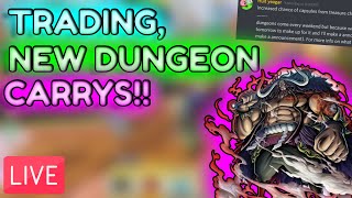 🔴LIVE TRADING, NEW DUNGEON CARRYS ALL STAR TOWER DEFENSE, [ KAIDO AQUA GOGETA ] With Viewers Roblox