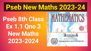 Pseb 8th Class Ex 1.1 Qno 3 New Maths 2023, Class 8th Ex 1.1 Qno 3 New Maths Pseb 2023,