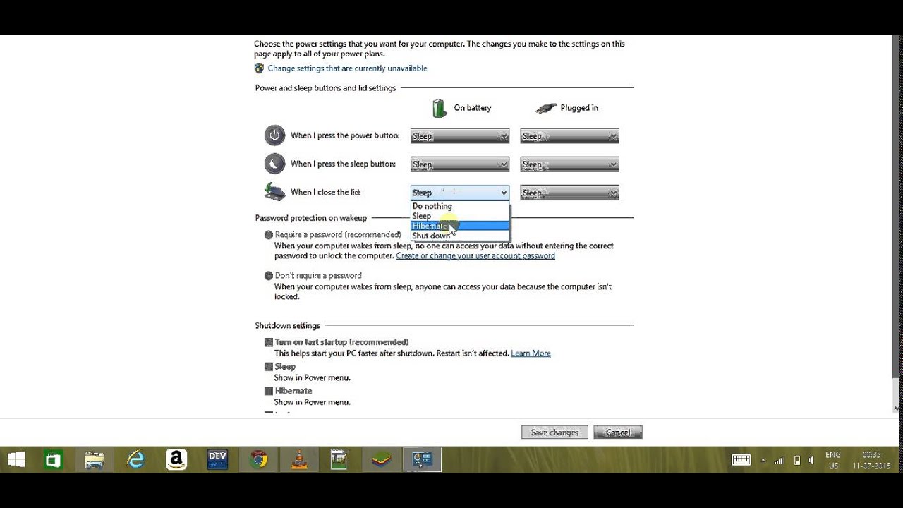 Choose what to do when you close your laptop screen or lid - YouTube