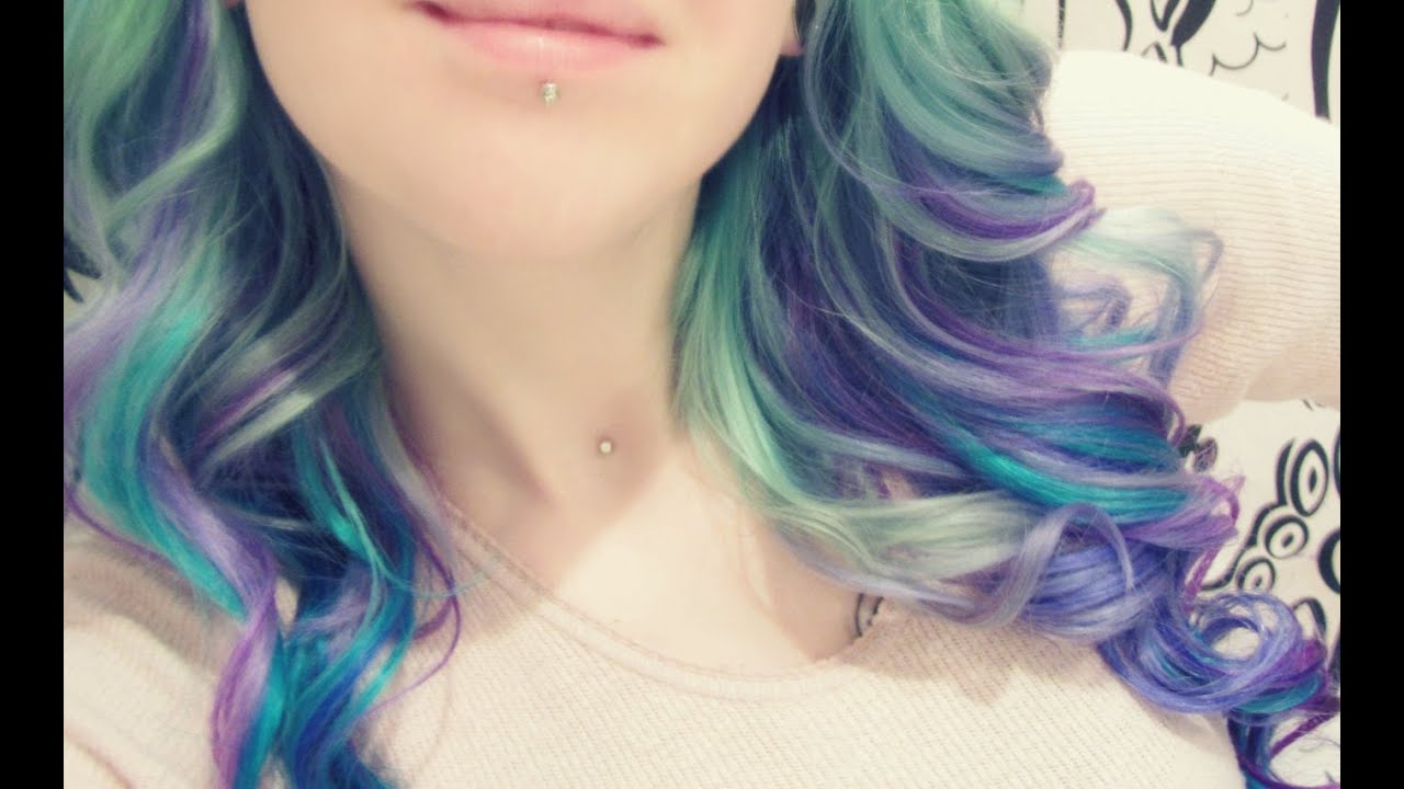 DIY Multicoloured Ombre Look Hairdye Turquoise Lilac Plum By