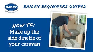 How to make up the side dinette of your caravan into a single bed