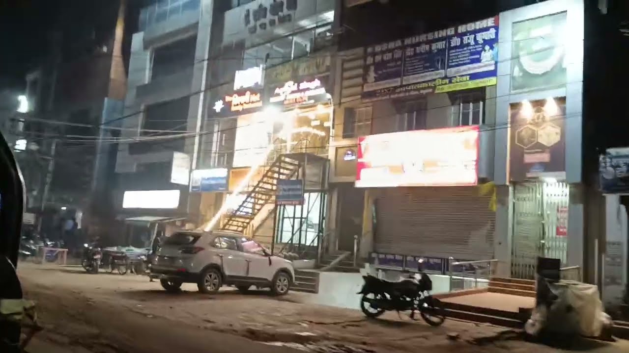 night view begusarai market.