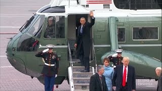 Barack And Michelle Obama Leave The US Capitol After Trump's Inauguration | Insider Business