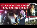 Rich and Entitled Drunk Woman Crashes and Tries to Hide in the Woods