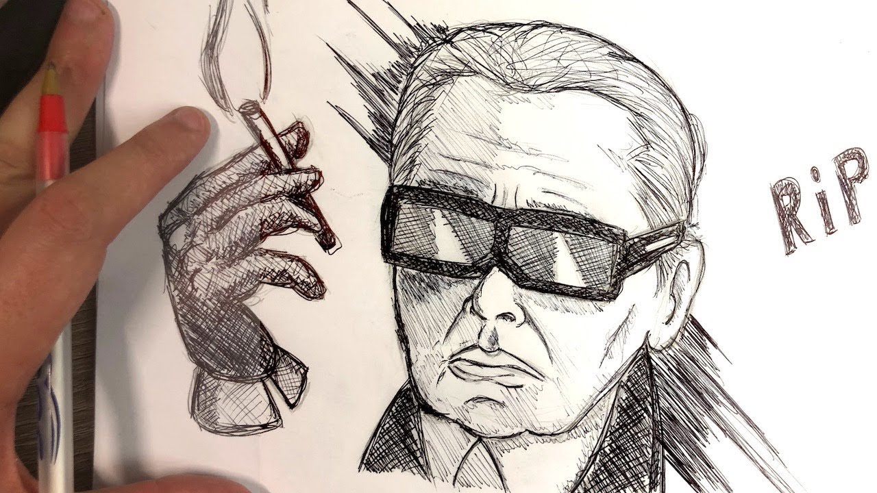 Hommage à Karl ! Au bic (SpeeDraw)