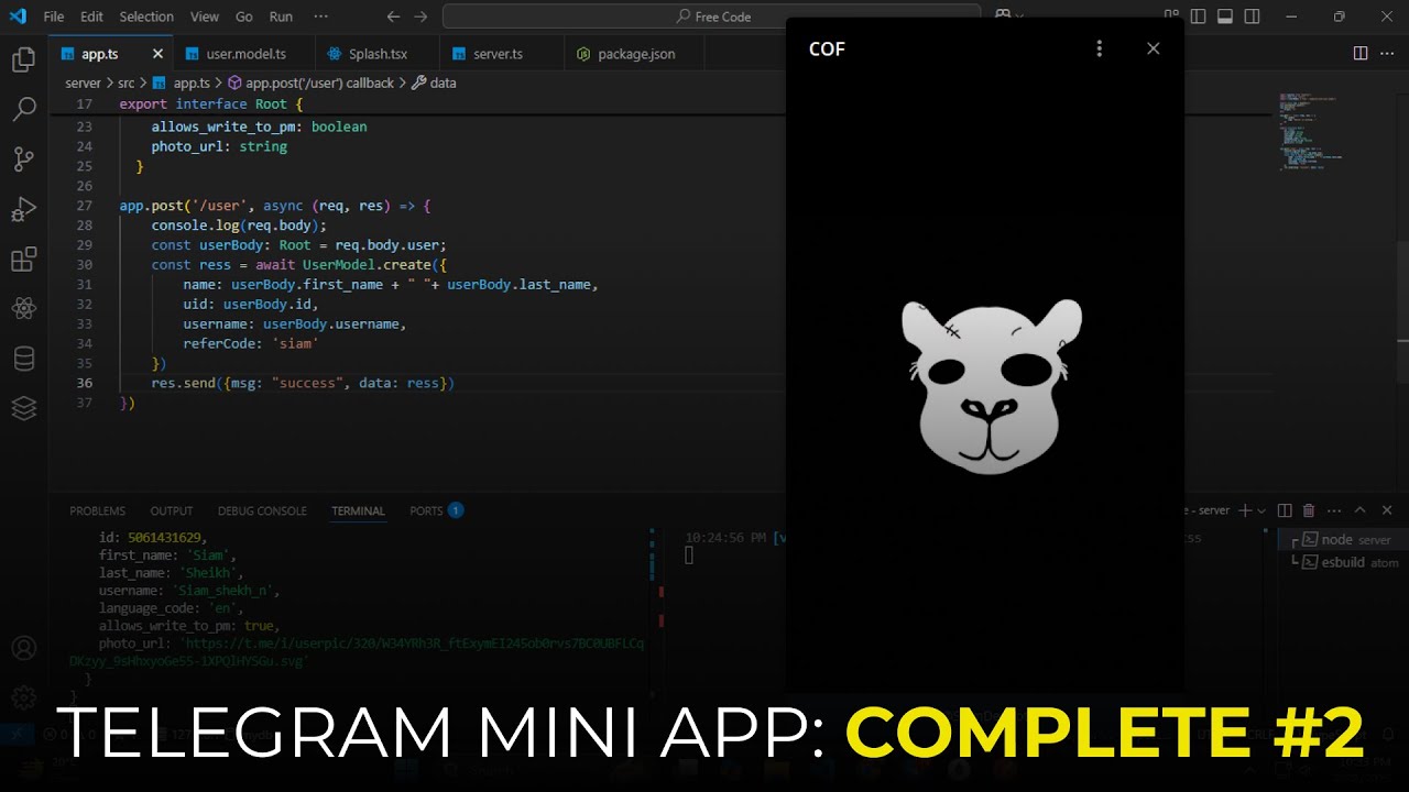 Telegram mini app complete: #2 | Siam Shekh - YouTube