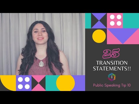 25 Transition Statements that you can use in your speeches!! - Public Speaking Tip 10