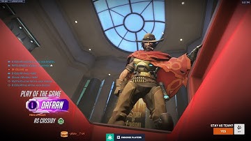 POTG - DAFRAN CASSIDY GAMEPLAY OVERWATCH 2 SEASON 19 TOP 500