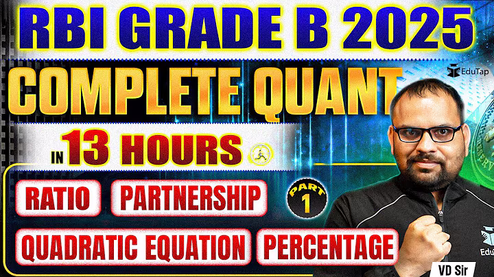 Complete Quant Syllabus for RBI Grade B 2025 |Quantitative Aptitude Phase 1 Preparation Free Classes