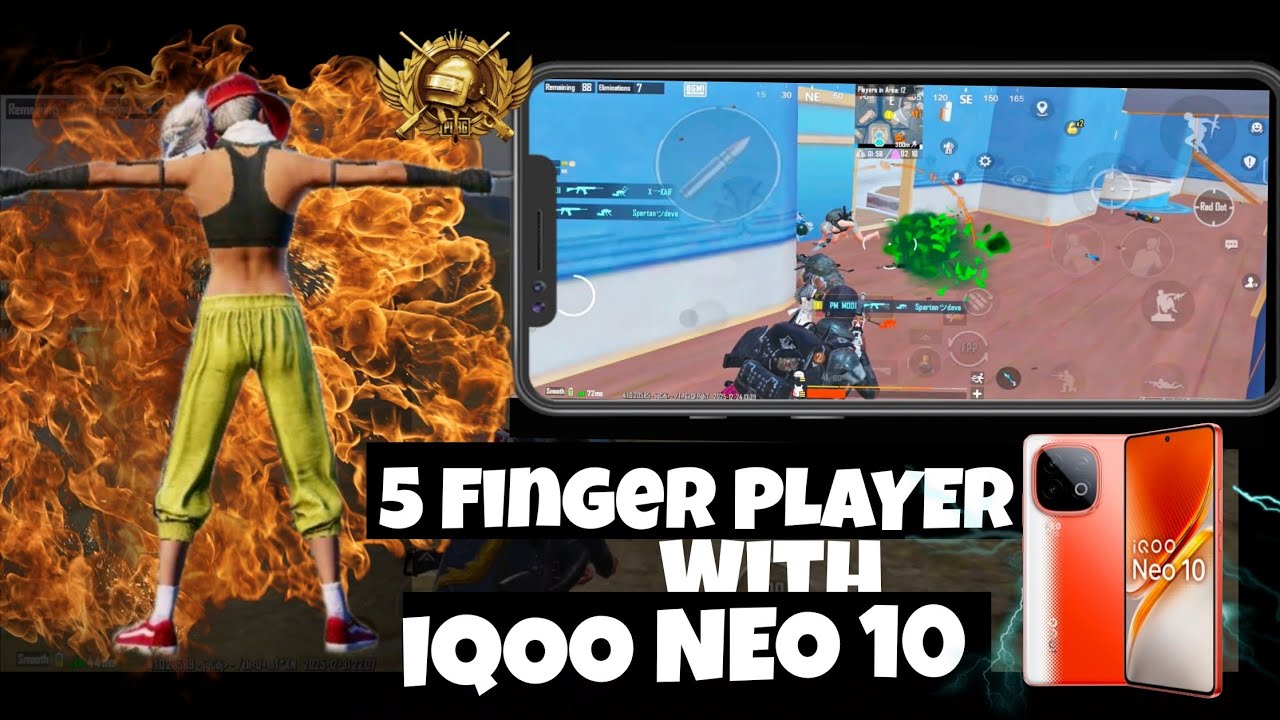 5 Finger PLAYER  🥷 Dominate With IQOO NEO 10 💀 Intense 1vs 4 in 