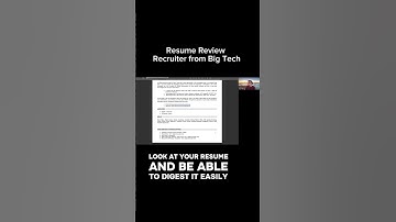 Resume review with big tech recruiter