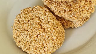 3 Ingredients Sesame Cookies (No flour)