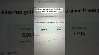 How much money YouTube paid for 10k views #fyp