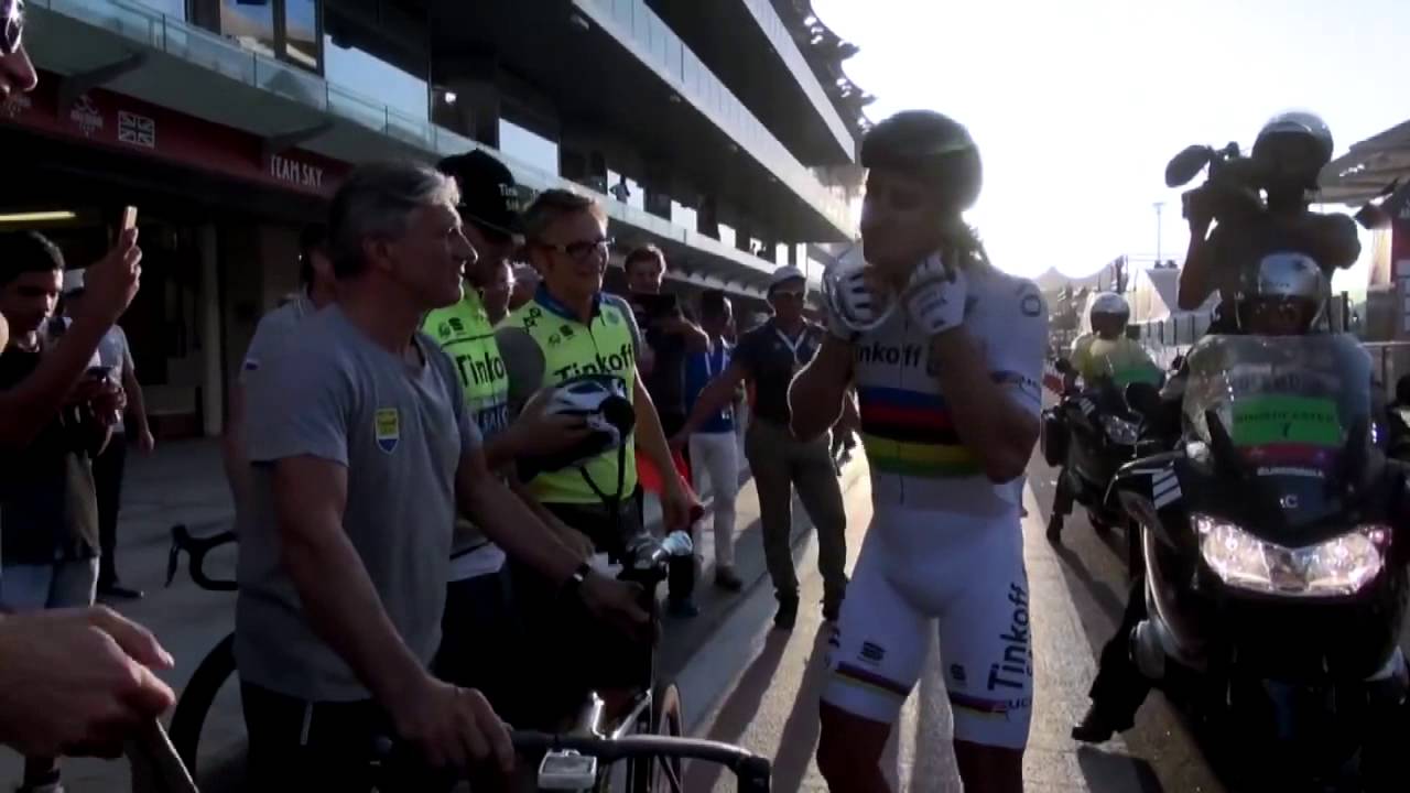 Legendary, Peter Sagan makes pitstop at the Yas Marina Circuit