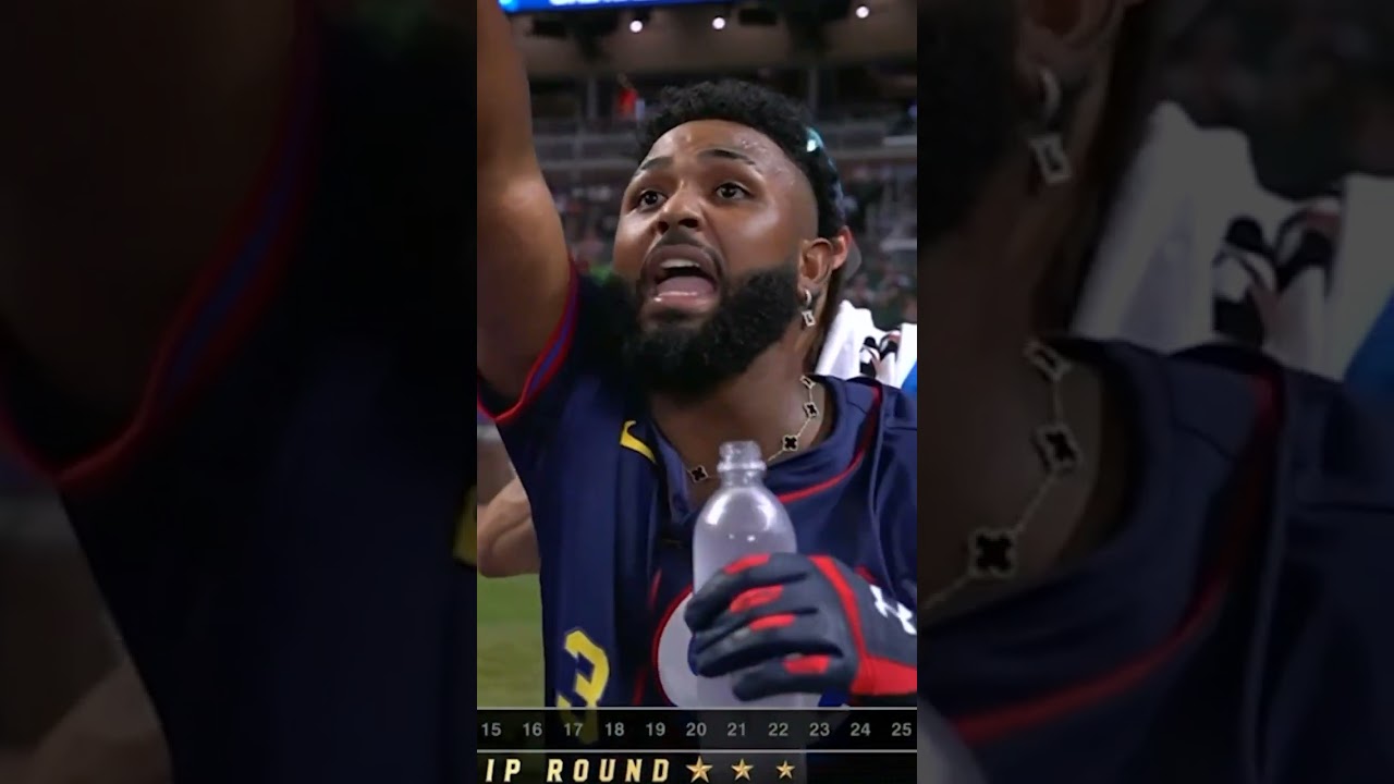 He really robbed a home run at the Home Run Derby 😭 #mlb #baseball