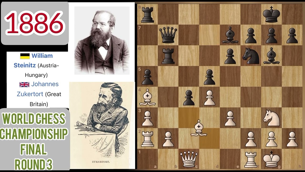 FollowChess on X: The first-ever World Chess Championship began #OnThisDay  in 1886. The match started off with a Steinitz win, but Zukertort hit back  with 4 successive victories. In the next 15