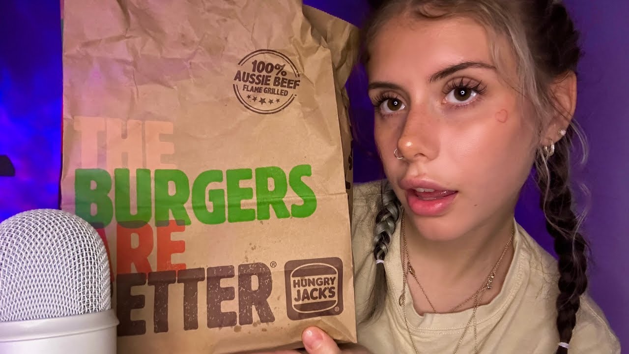 ASMR Mukbang | Burger and Fries Mouth Sounds 🍔✨