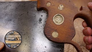 Rare 1860s Disston eagle medallion hand saw | Restoration