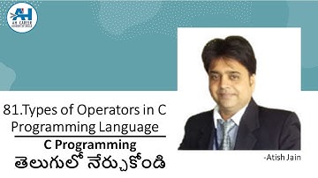 81. Different Types of Operators in C Programming | C Programming in Telugu