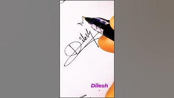 D signature style Dilesh name #creative #trending #design #name #artshorts #signature