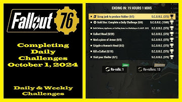 Completing Daily Challenges For October 1, 2024 - Fallout 76 Daily Challenge Guide