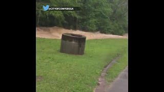 Raging water in Conyers after severe weather