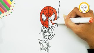 Hướng dẫn cách vẽ NGƯỜI NHỆN PHÓNG TƠ - How to draw Spiderman Step by Step | Zoom Zoom TV