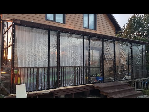 Мягкие окна своими руками. Как закрыть террасу на зиму.