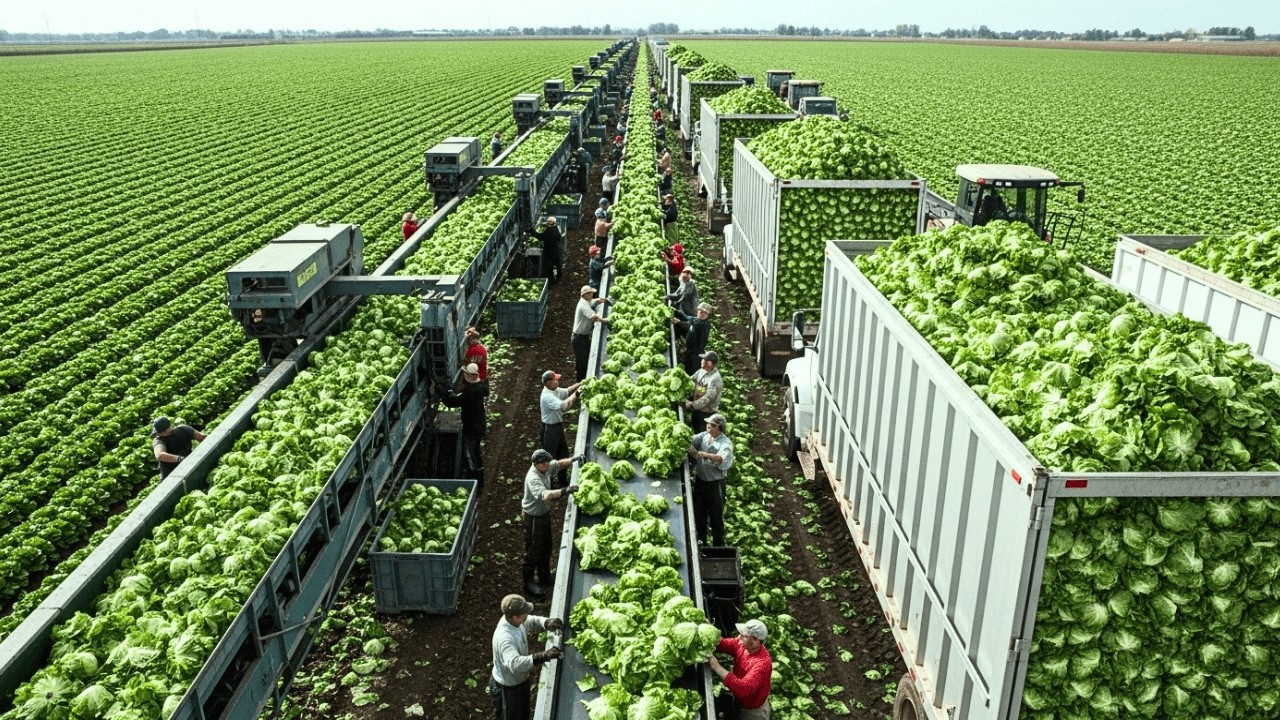 Cómo se Cosechan Millones de Toneladas de Vegetales en EE.UU. Cada Año 🥬🚜