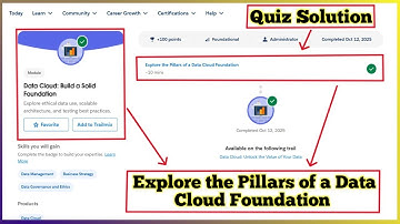 Explore the Pillars of a Data Cloud Foundation | Data Cloud Build a Solid Foundation | Quiz Solution