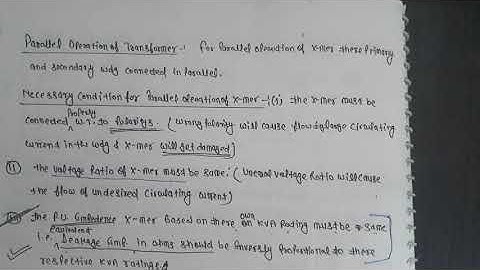 parallel operation of single phase transformer