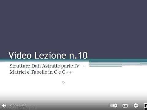 Video Lezione n.10 - Matrici e Struct in C / C++