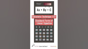 CALCULATOR TECHNIQUE 112 | Standard Form of Linear Equation #LET #mathmajor #caltech #engineering