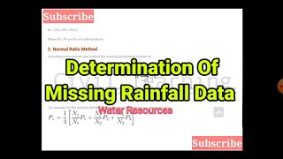 Determination Of Missing Rainfall Data || Missing Rainfall Data Methods || Water Resources #Aktu