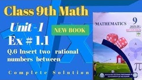 Class 9 Math | Unit 1 | Exercise 1.1 Question 6 | Insert Two Rational Numbers | New Book 2025-26 