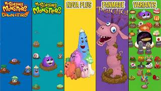 Dawn Of Fire vs My Singing Monsters vs NOVA vs Variants vs fanmade My Singing Monsters