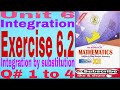 Exercise 6.2 Integration by substitution Q# 1 to 4 Interclass New Math book Sindhtext board