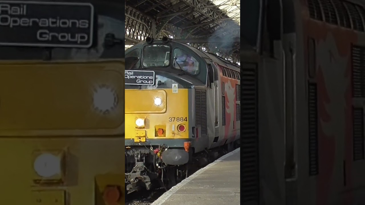 Absolutely HELLFIRE class 37 leaves Preston! 