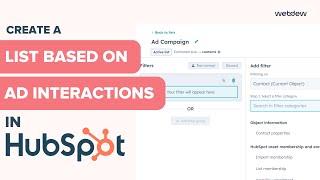 How to create a list based on ad interactions in HubSpot