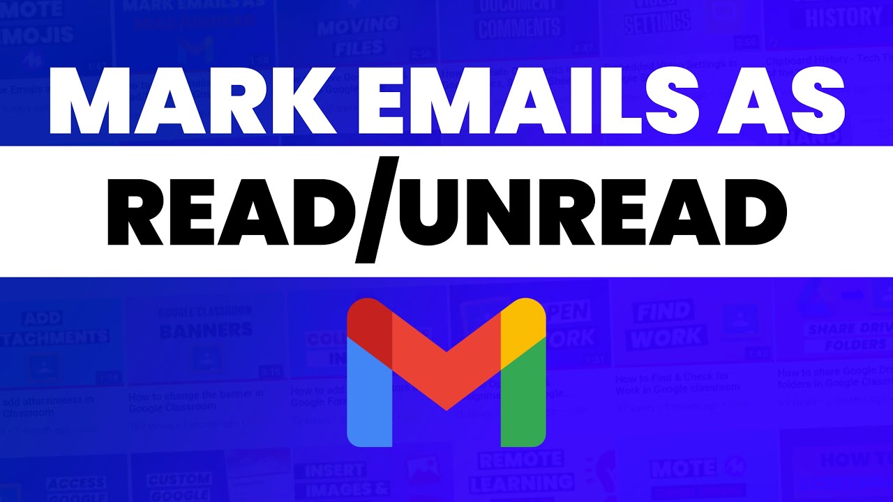 How To Mark Emails As Read Unread In Gmail YouTube