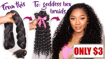 😱ZE HEEFT DE CODE GEBROKEN!!! DIY $3 GODDESS BOX BRAIDS met steil Kanekalon-haar!!!