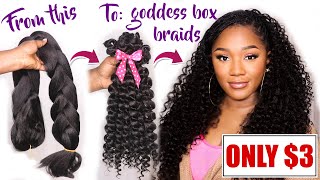 SHE BROKE THE CODE!!! DIY $3 GODDESS BOX BRAIDS with Straight Kanekalon hair!!!