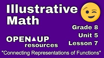 😉 8th Grade, Unit 5, Lesson 7 "Connecting Representations of Functions"  IM Math