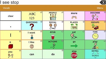 Let’s practice “I see stop.” “I see go.” With Touchchat 25.