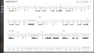 Three Days Grace - Never Too Late (BASS TAB PLAY ALONG)